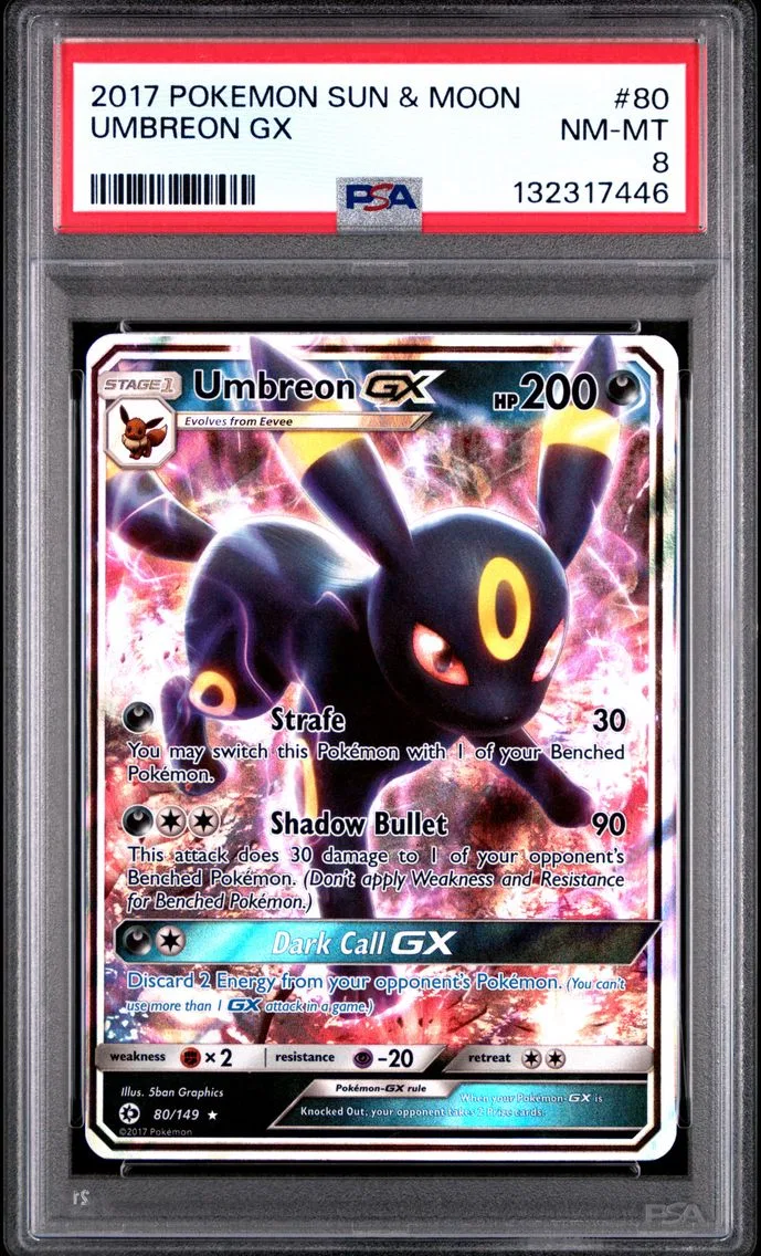 2017 #80 Umbreon GX PSA 8 Sun & Moon