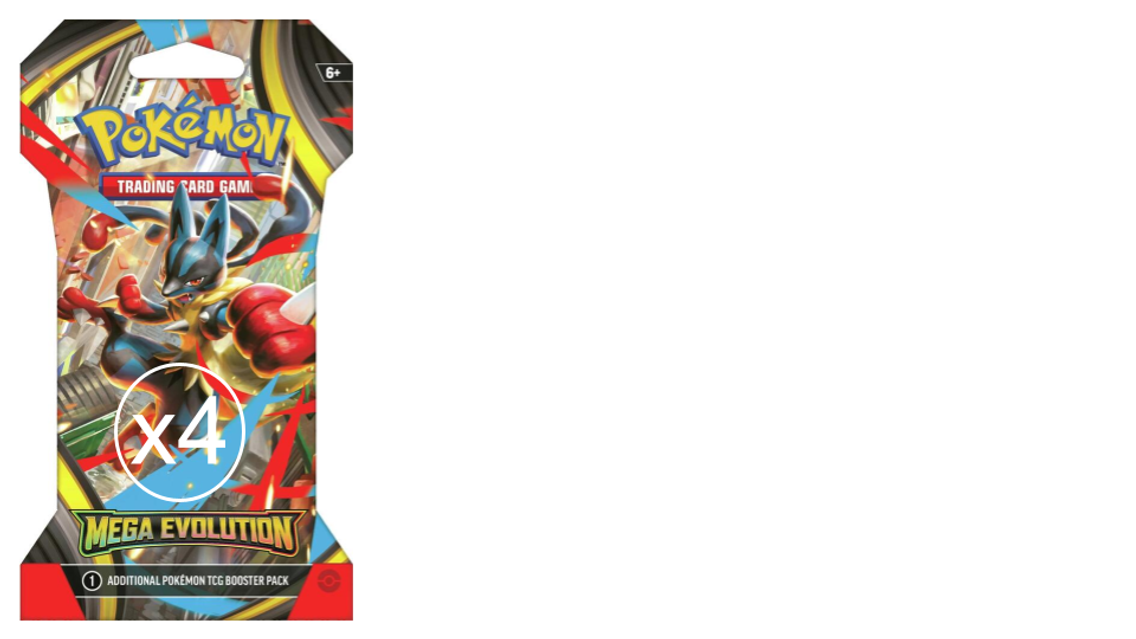 Pokemon TCG: Mega Evolution Sleeved Booster Pack x4