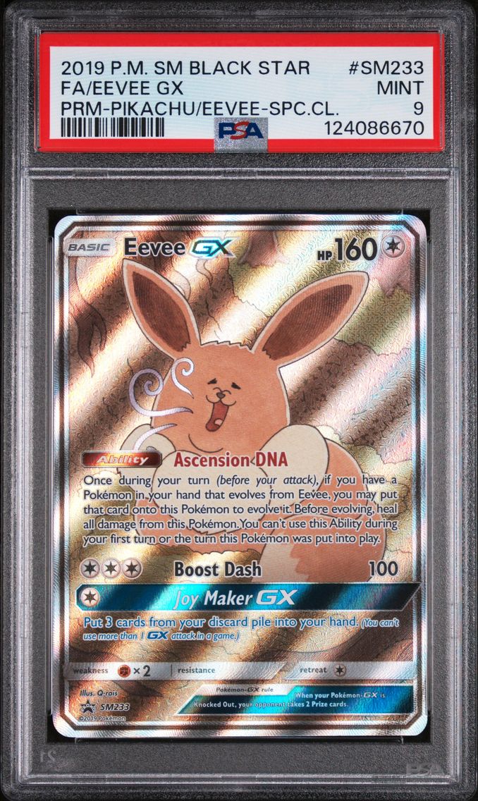 2019 #SM233 Full Art/Eevee GX PSA 9 SM Black Star Promo