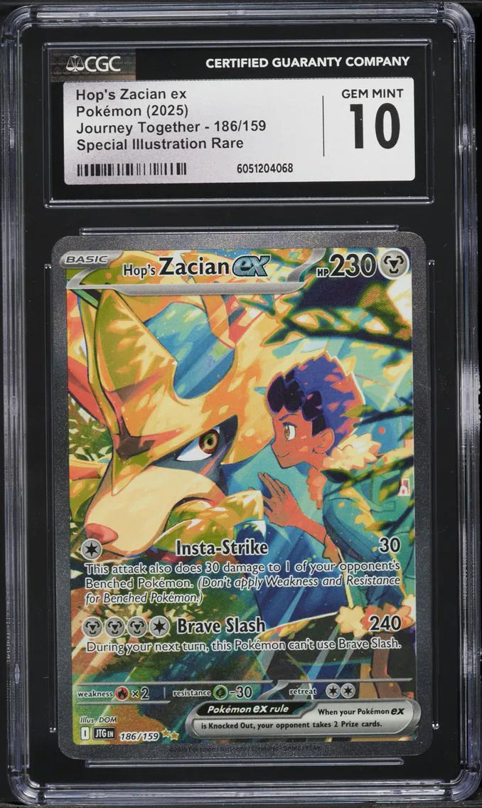2025 #186 Hop's Zacian ex CGC 10 Journey Together - JTG EN - English Pokemon