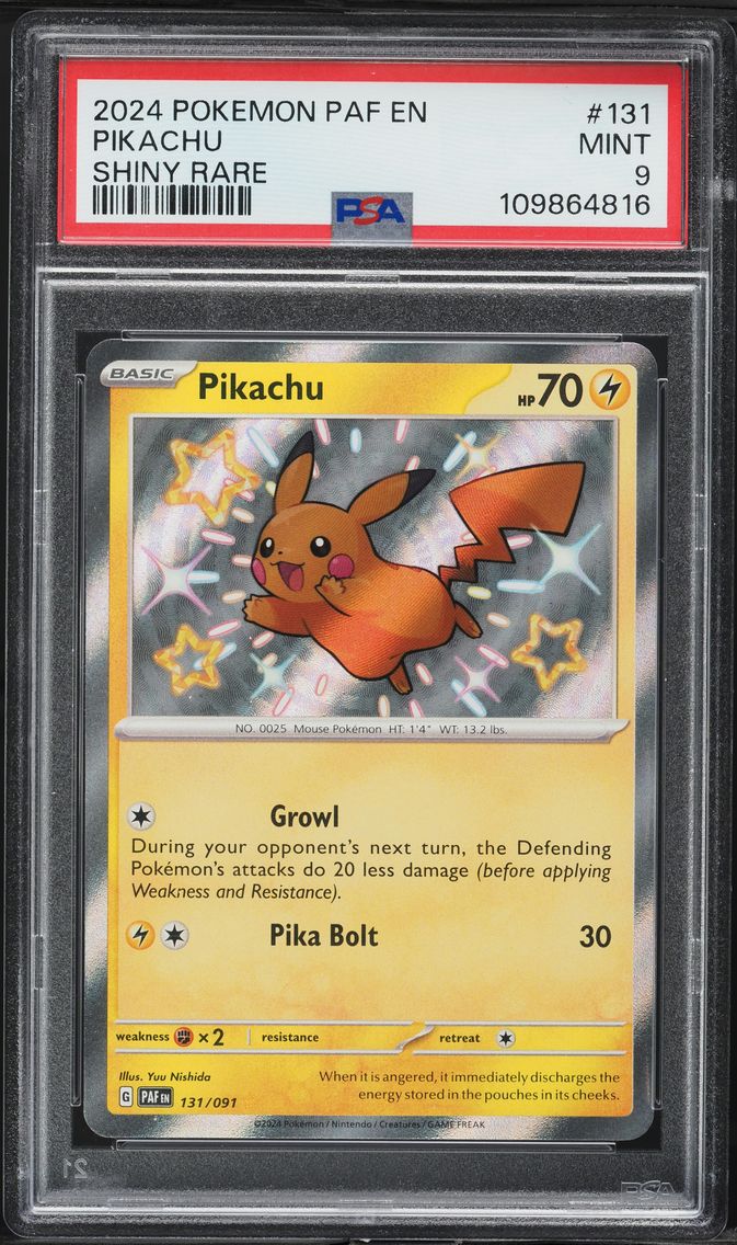 2024 #131 Pikachu PSA 9 Paf EN-Paldean Fates Pokemon