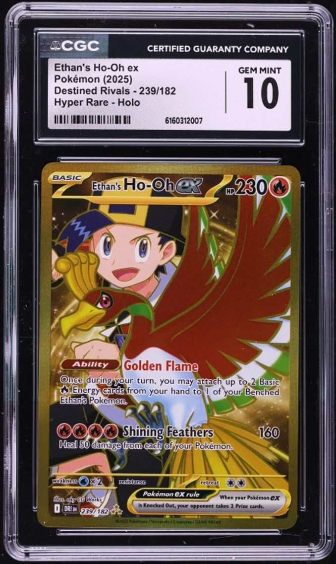 2025 Pokemon Scarlet & Violet Destined Rivals Gold Rare Ethan's Ho-Oh EX #239 CGC 10 GEM MINT
