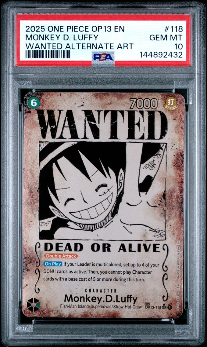 2025 #118 Monkey D. Luffy PSA 10 One Piece OP13-Carrying on His Will