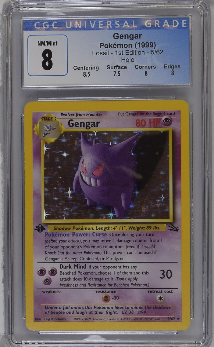 1999 #5 Gengar CGC 8 Fossil - 1st Edition - English