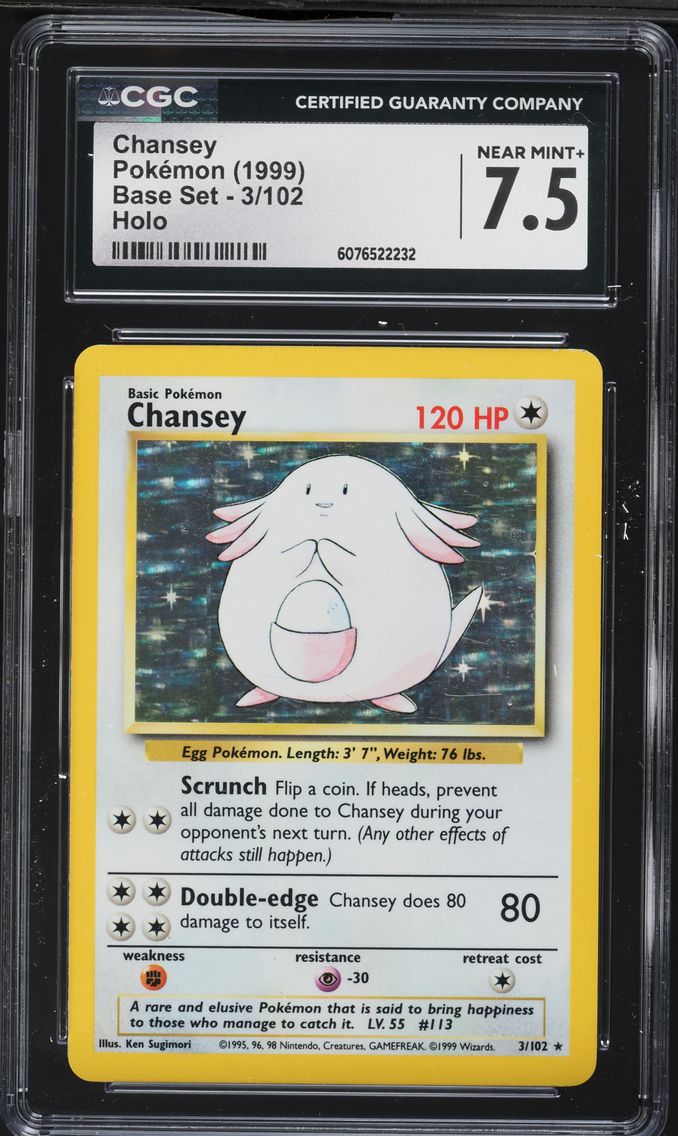 1999 #3 Chansey-Holo CGC 7.5 Game Pokemon