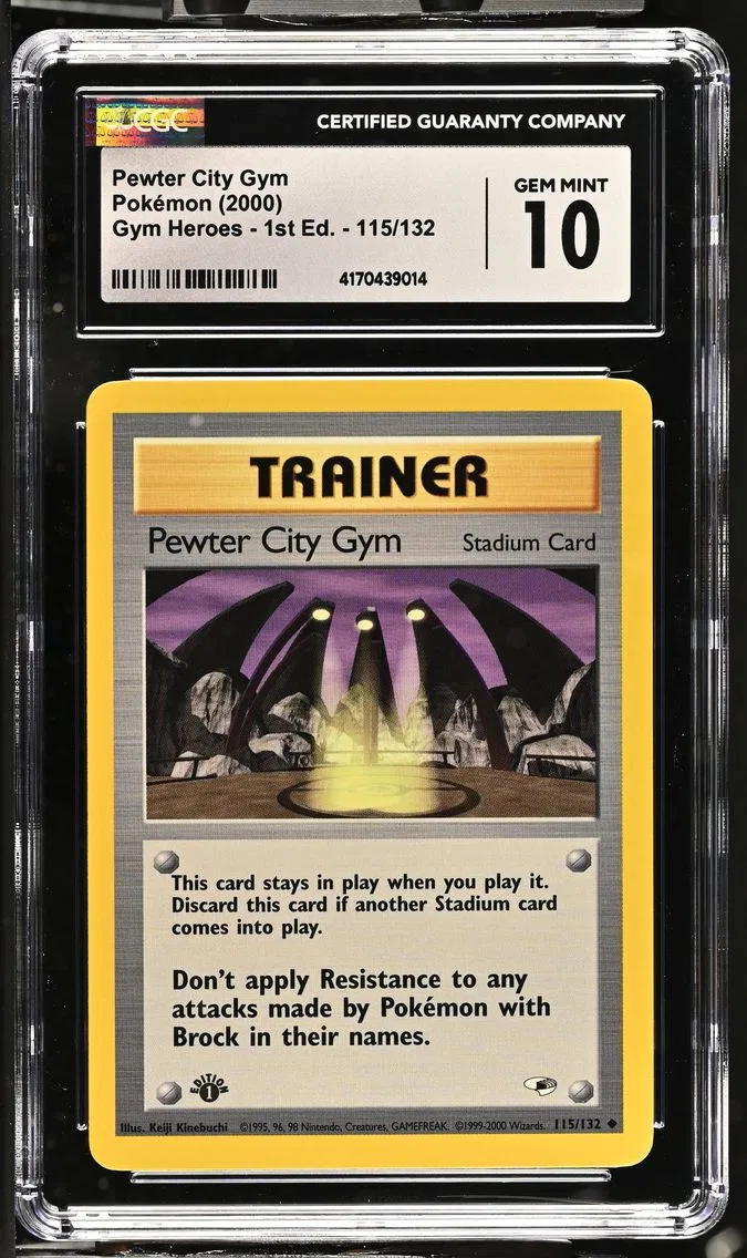 2000 #115 Pewter City Gym CGC 10 Gym Heroes - 1st Edition - English