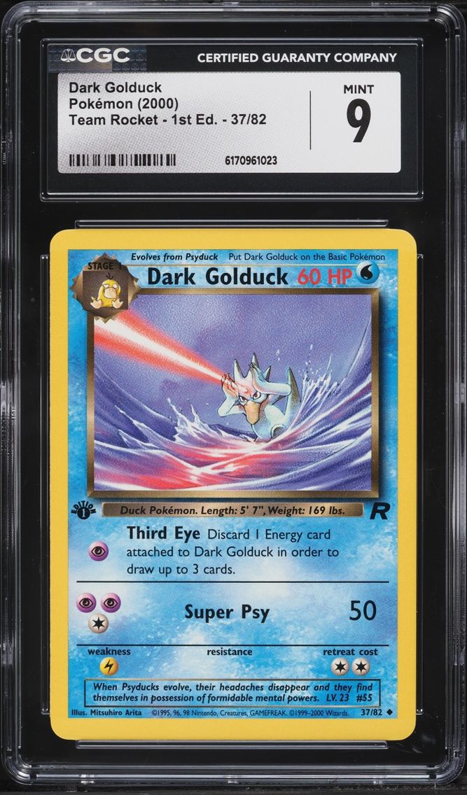 2000 Pokemon Team Rocket 1st Edition Dark Golduck #37 CGC 9 MINT