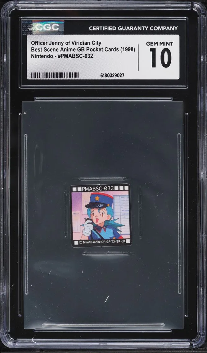 1998 Pokemon Japanese Best Scene Anime GB Pocket Officer Jenny Of Viridian City #32 CGC 10 GEM