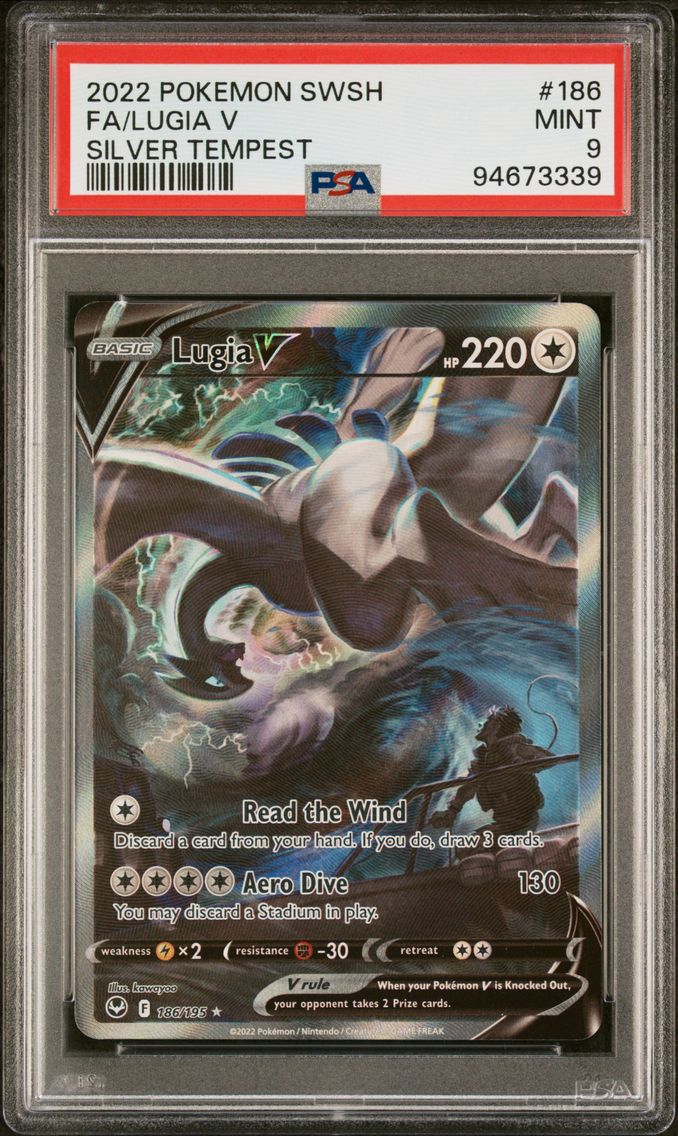 2022 #186 Full Art/Lugia V PSA 9 Sword & Shield Silver Tempest