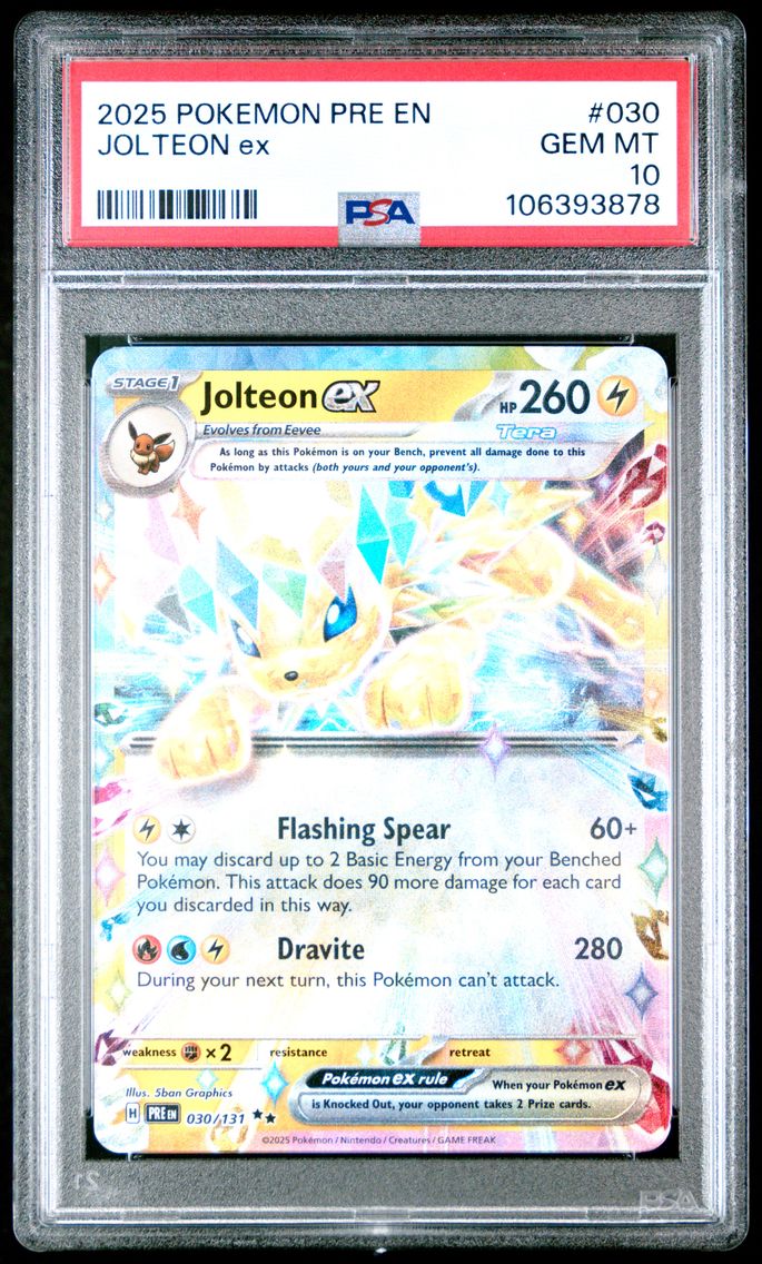 2025 #030 POKEMON PRE EN-PRISMATIC EVOLUTIONS JOLTEON ex PSA 10 Pokemon