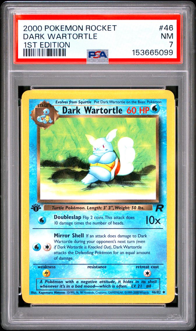 2000 #46 Dark Wartortle 1st Edition PSA 7 Rocket
