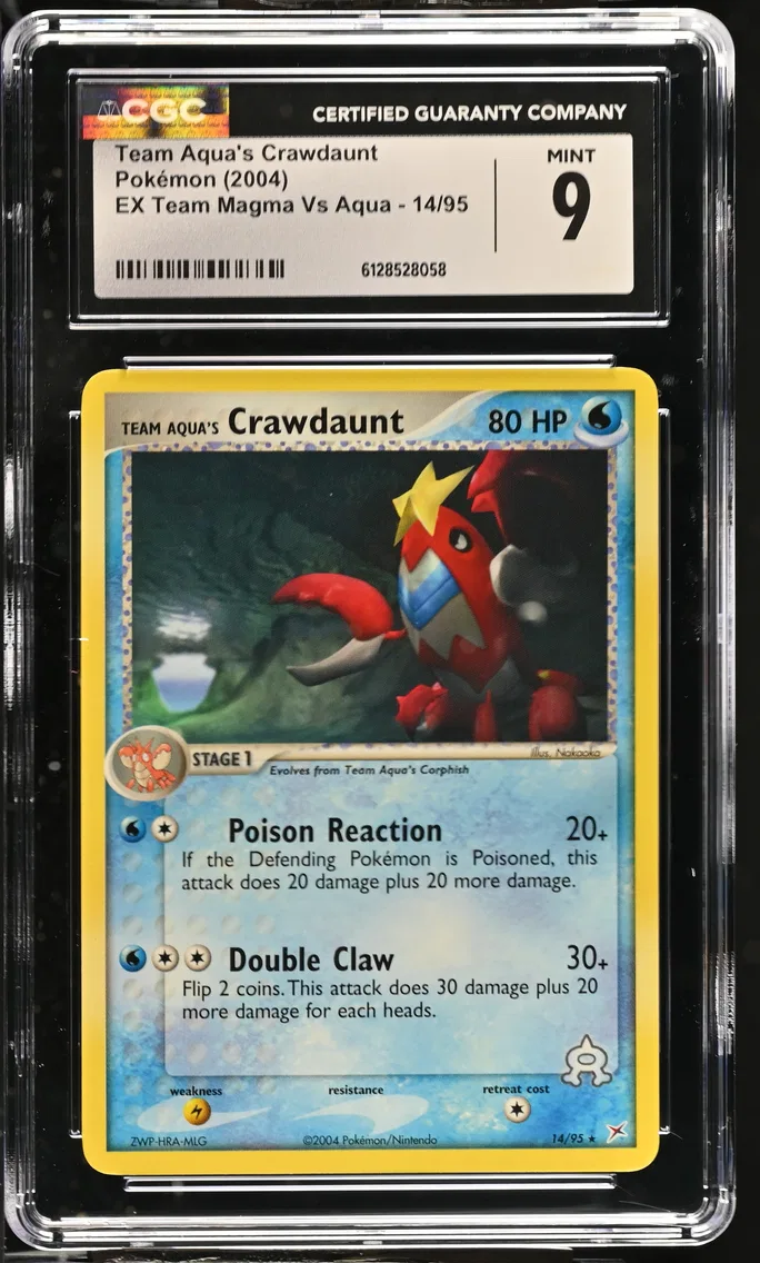 2004 #14 Team Aqua's Crawdaunt CGC 9 EX Team Magma Vs Team Aqua - English