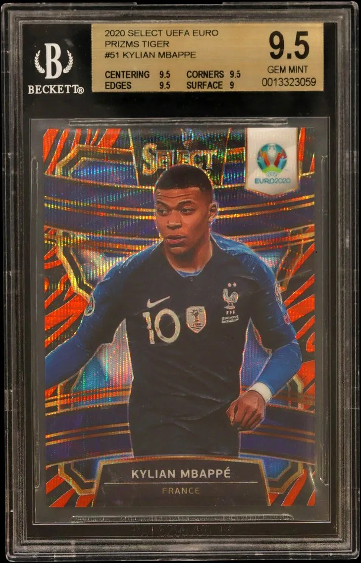 2020 #51 Kylian Mbappe BGS 9.5 Select UEFA Euro Prizms Tiger