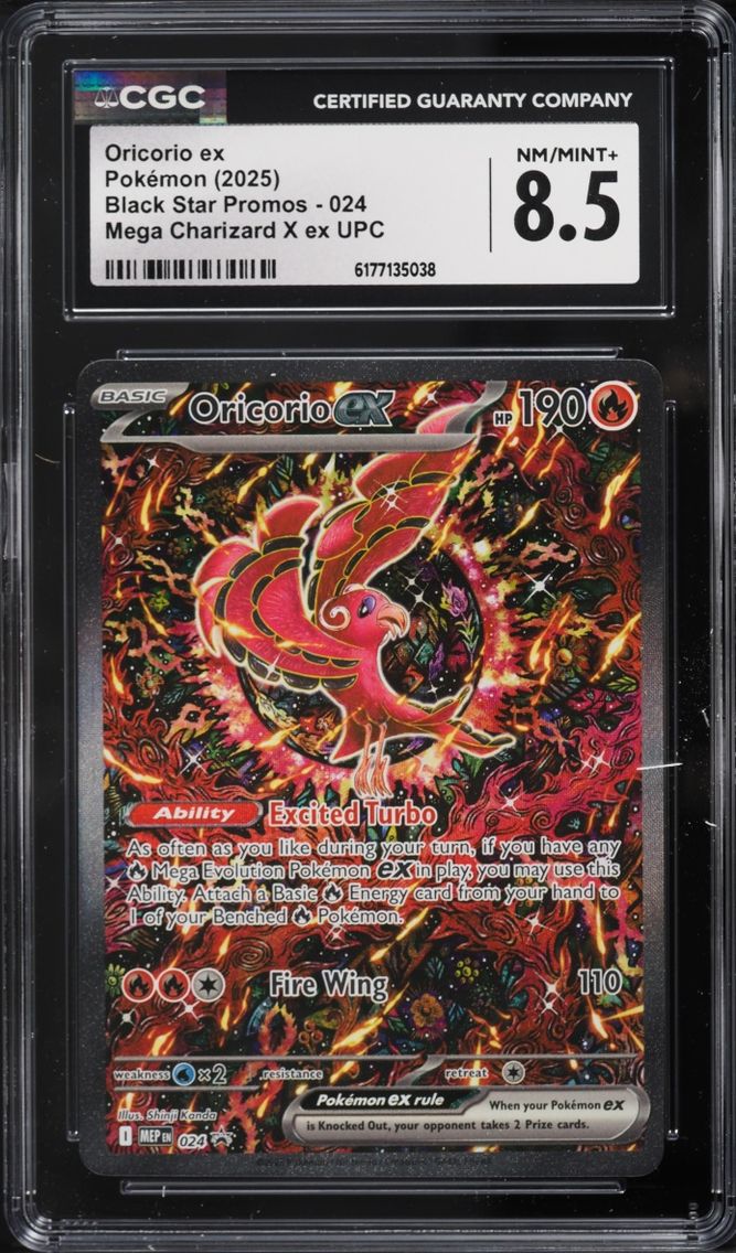 2025 Pokemon Mega Evolution Promo Ultra Premium Full Art Oricorio Ex #24 CGC 8.5 NM-MT+