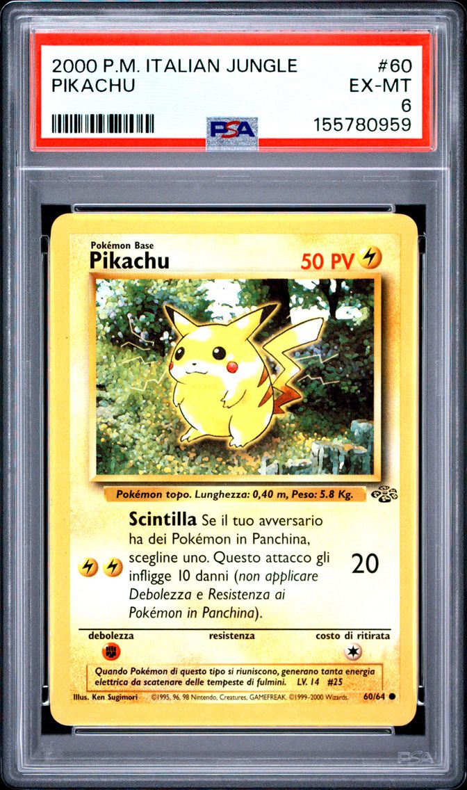 2000 #60 Pikachu PSA 6 Italian Jungle