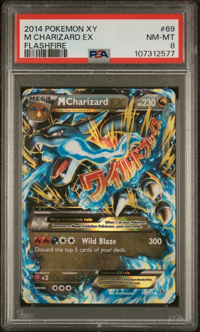 2014 #69 M Charizard EX PSA 8 XY Flashfire Pokemon