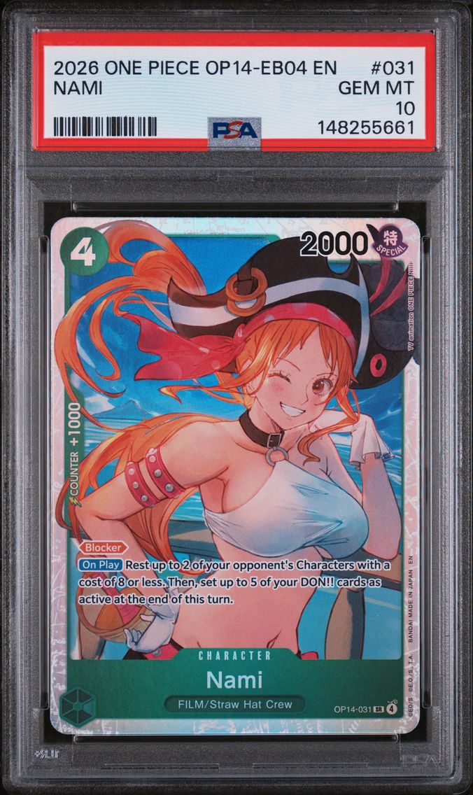 2026 #031 Nami PSA 10 One Piece OP14-EB04-the Azure Sea's Seven