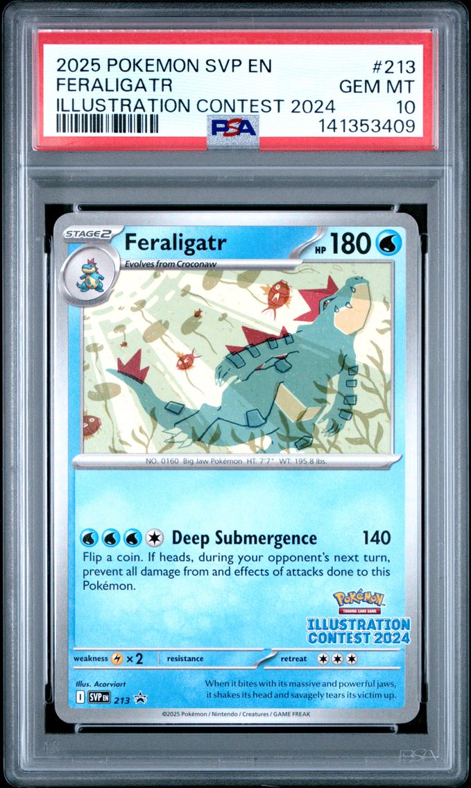 2025 #213 Feraligatr PSA 10 Svp EN-SV Black Star Promo Pokemon
