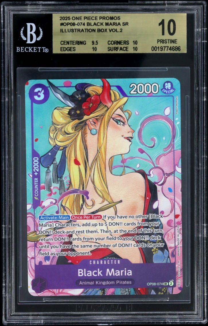 2025 #OP08074 Black Maria SR/(Illustration Box Vol.2) BGS 10 One Piece Card Game Promos