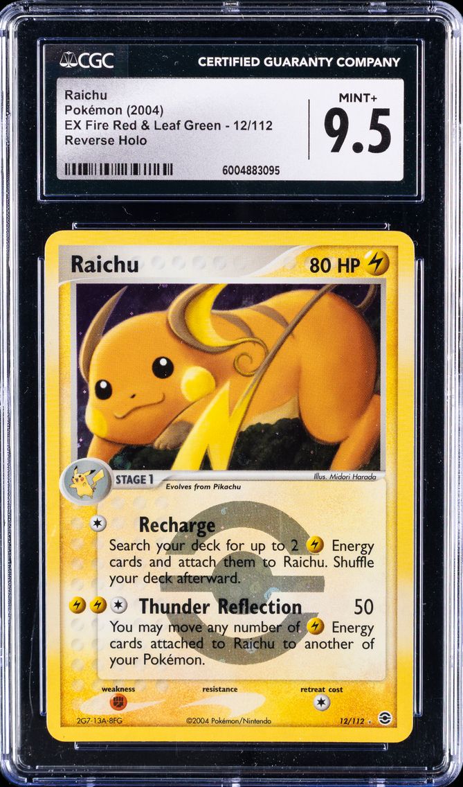 2004 #12 Raichu-Reverse Foil CGC 9.5 EX Fire Red & Leaf Green Pokemon
