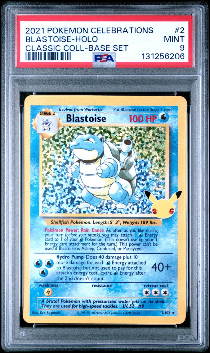 2021 #2 Blastoise-Holo PSA 9 Celebrations Classic Collection Pokemon