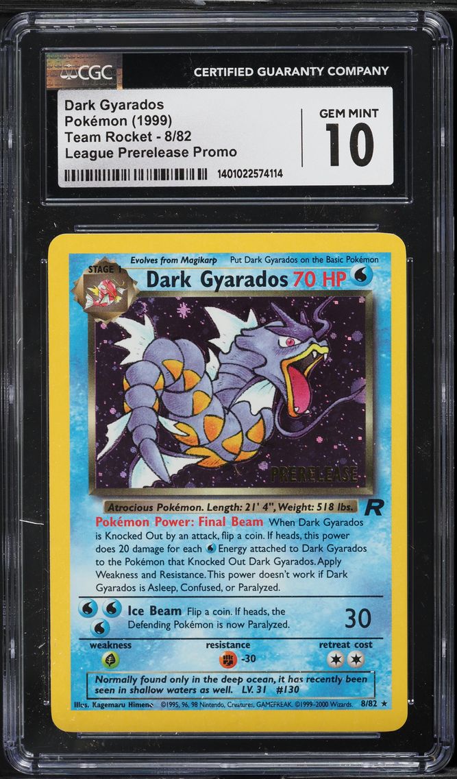 2000 #8 Dark Gyarados-Holo CGC 10 Rocket Pokemon
