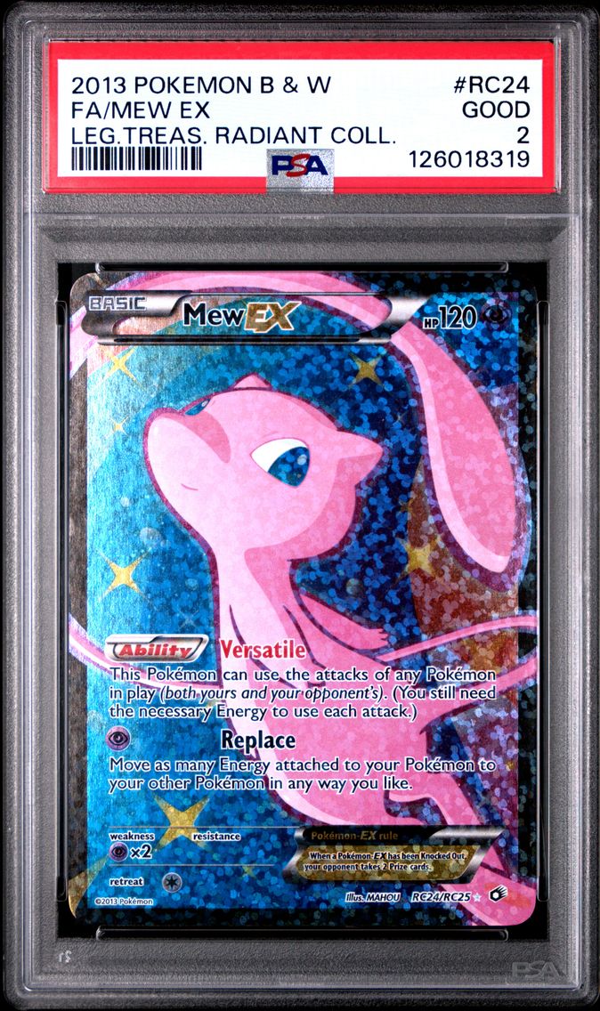 2013 #RC24 Full Art/Mew EX PSA 2 Black & White Legendary Treasures Radiant Collection Pokemon