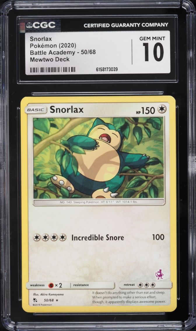 2020 Pokemon Sword & Shield Battle Academy Mewtwo Deck Snorlax #50 CGC 10 GEM MINT