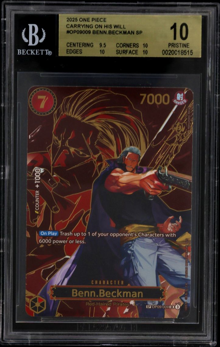 2025 #OP09009 Benn.Beckman SP BGS 10 One Piece Card Game Carrying on His Will
