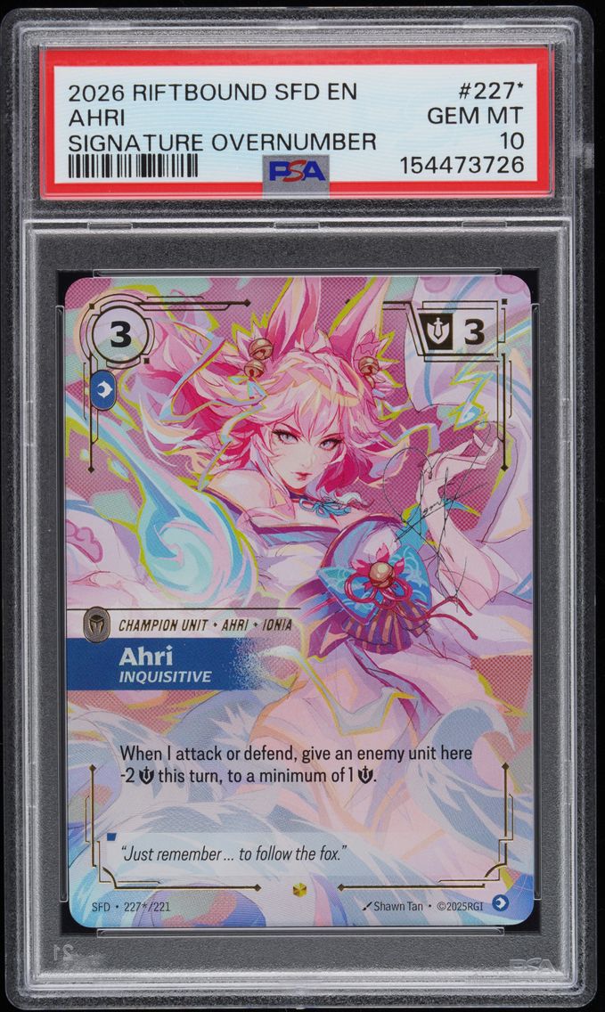 2026 #227* Ahri - Inquisitive PSA 10 Riftbound: League of Legends Sfd-Spiritforged