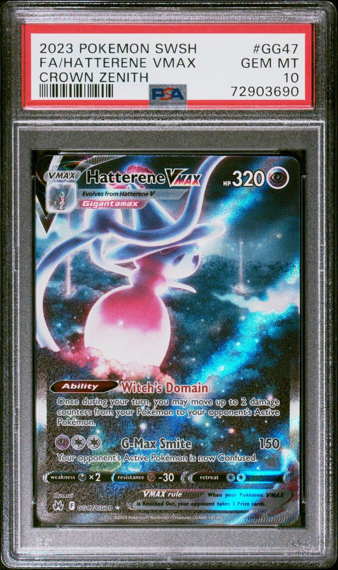 2023 #GG47 Full Art/Hatterene Vmax PSA 10 Sword and Shield Crown Zenith