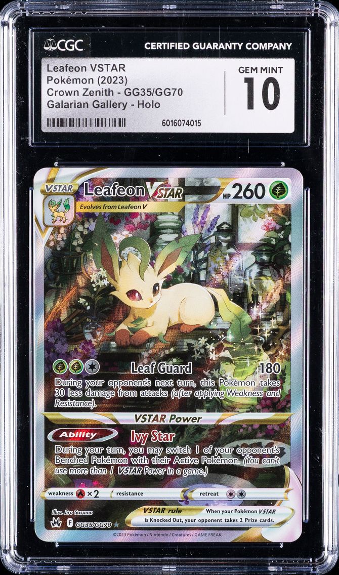 2023 #GG35 Full Art/Leafeon Vstar CGC 10 Sword and Shield Crown Zenith Pokemon