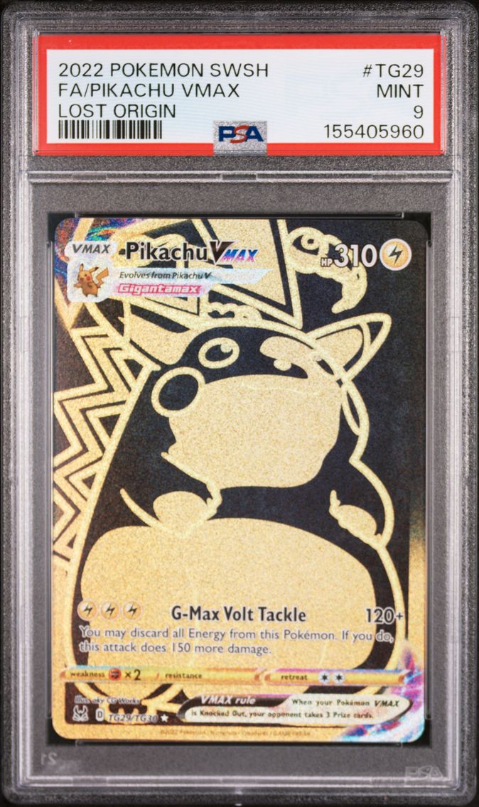 2022 #TG29 Full Art/Pikachu Vmax PSA 9 Sword & Shield Lost Origin