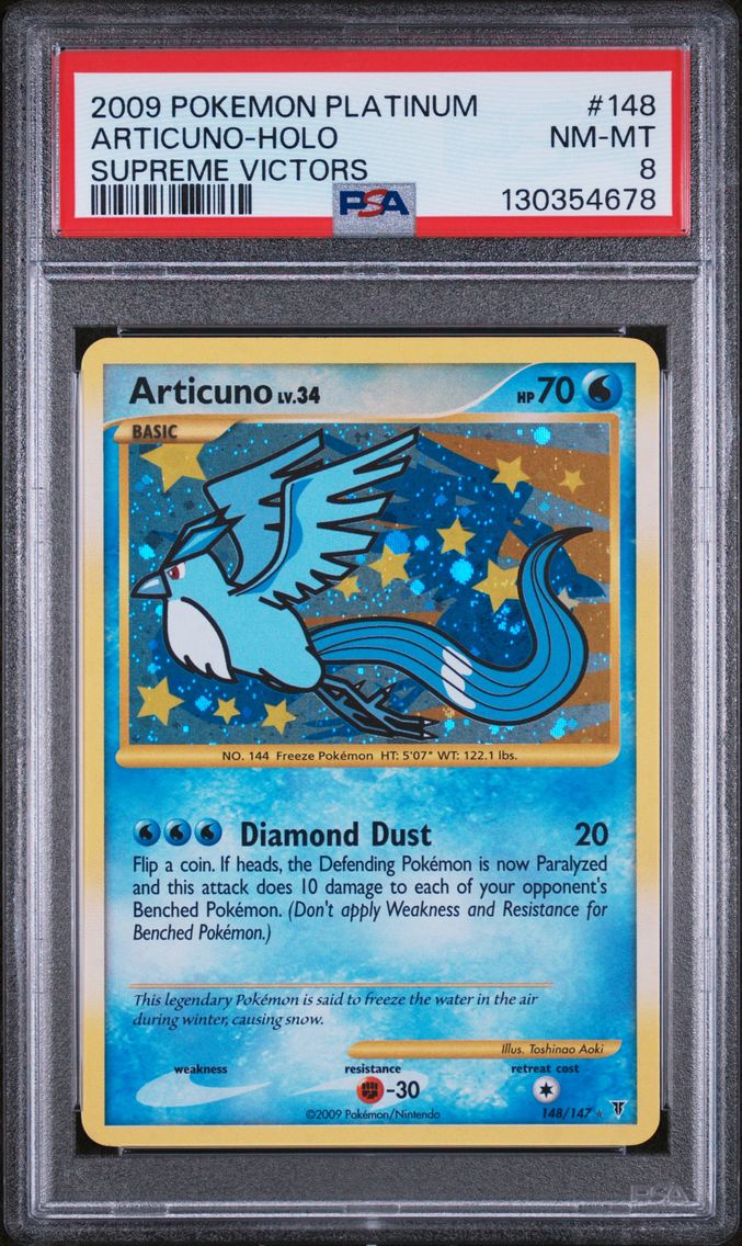 2009 #148 Articuno-Holo PSA 8 Platinum Supreme Victors