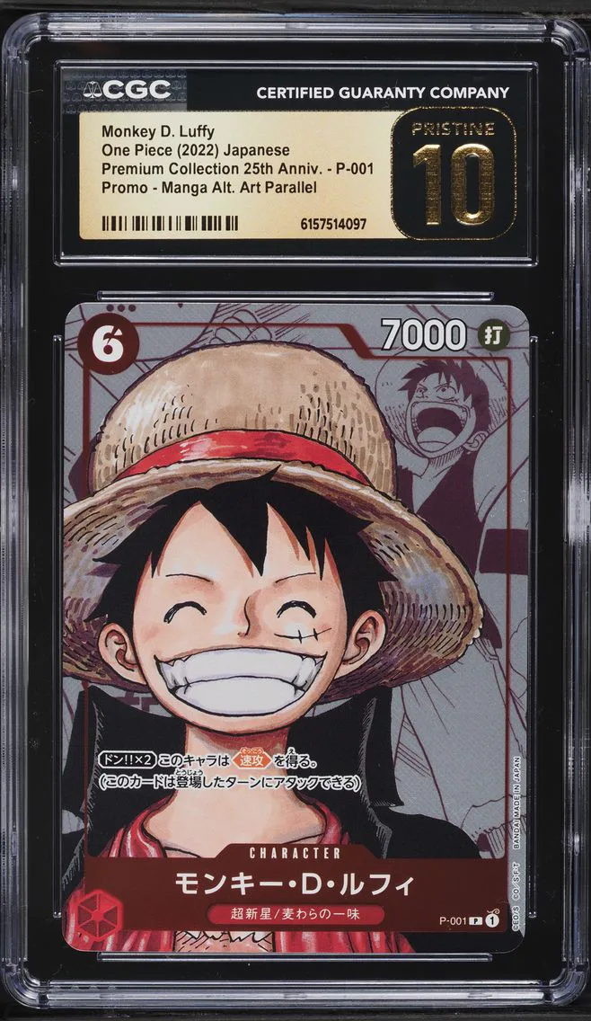 2022 #P-001 Manga Art Monkey D. Luffy CGC 10 PRISTINE Promo Premium 25th One Piece