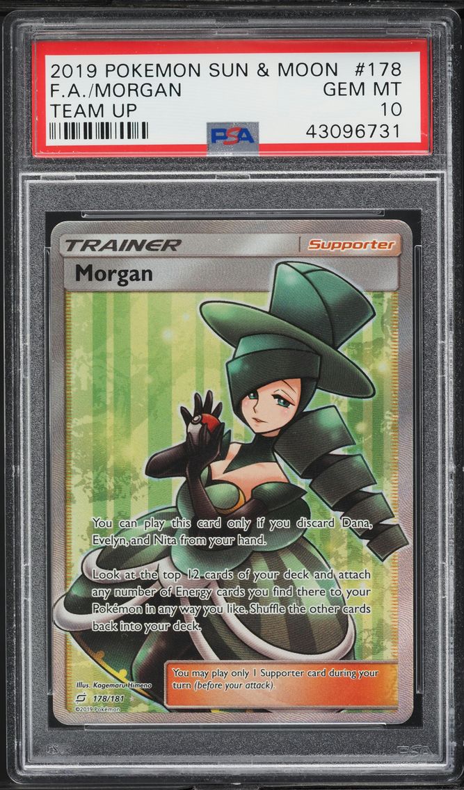 2019 #178 Full Art/Morgan PSA 10 Sun & Moon Team Up Pokemon