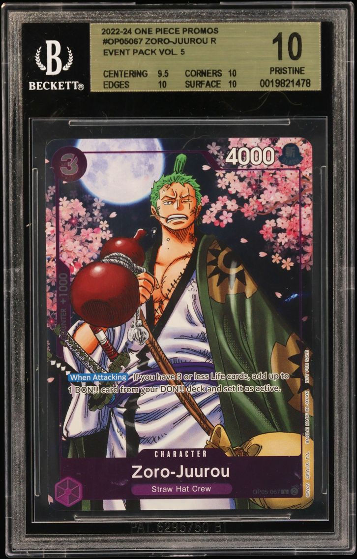 2022 #OP05067 Zoro-Juurou R/(Event Pack Vol. 5) BGS 10 One Piece Card Game Promos