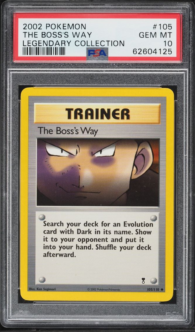 2002 Pokemon Legendary Collection The Boss's Way #105 PSA 10 GEM MINT