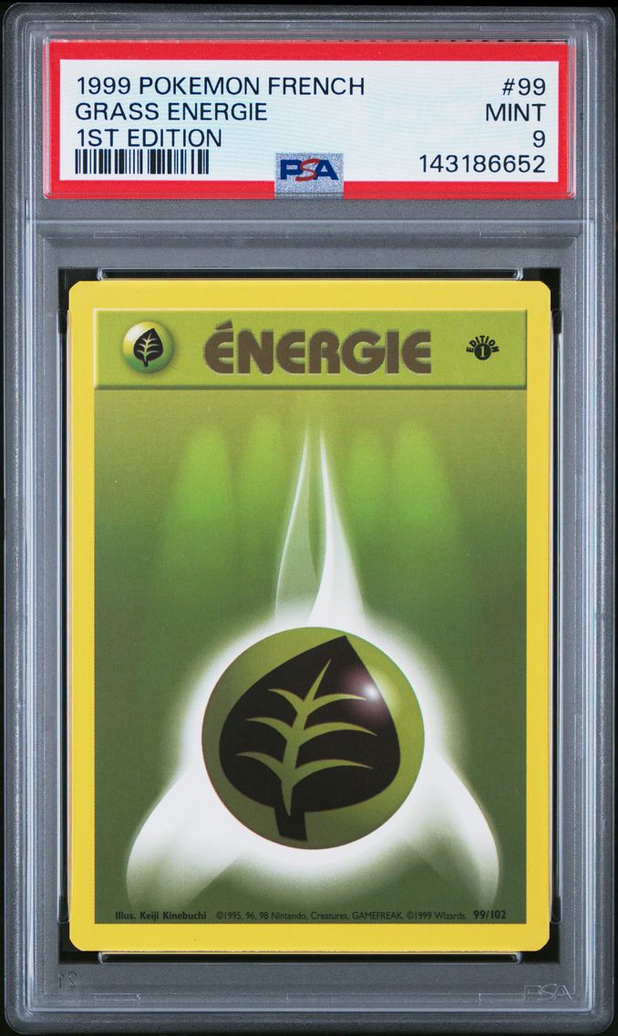 1999 #99 Grass Energie 1st Edition PSA 9 French Pokemon