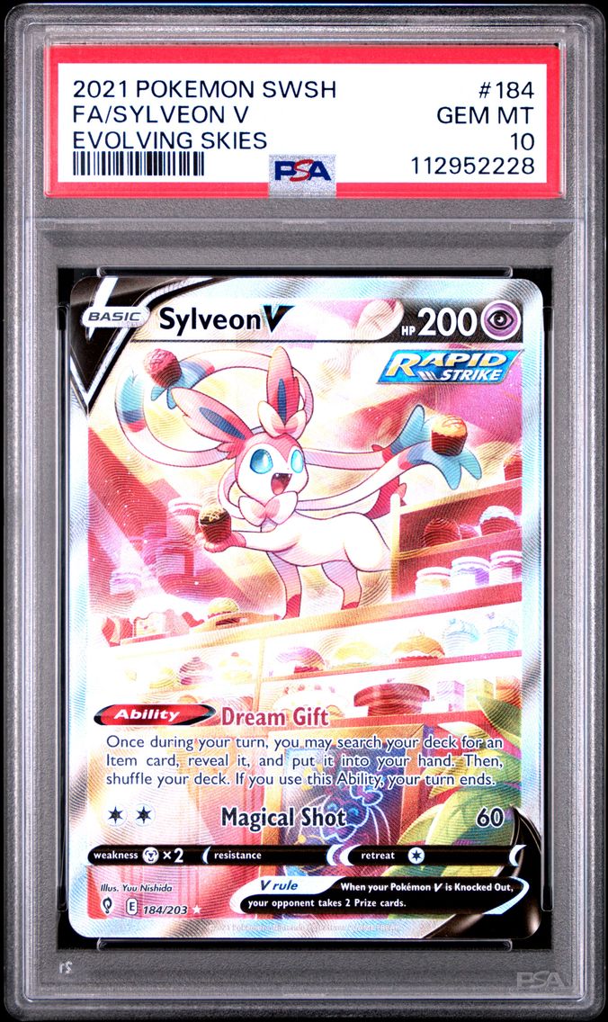 2021 #184 Full Art/Sylveon V PSA 10 Sword & Shield Evolving Skies