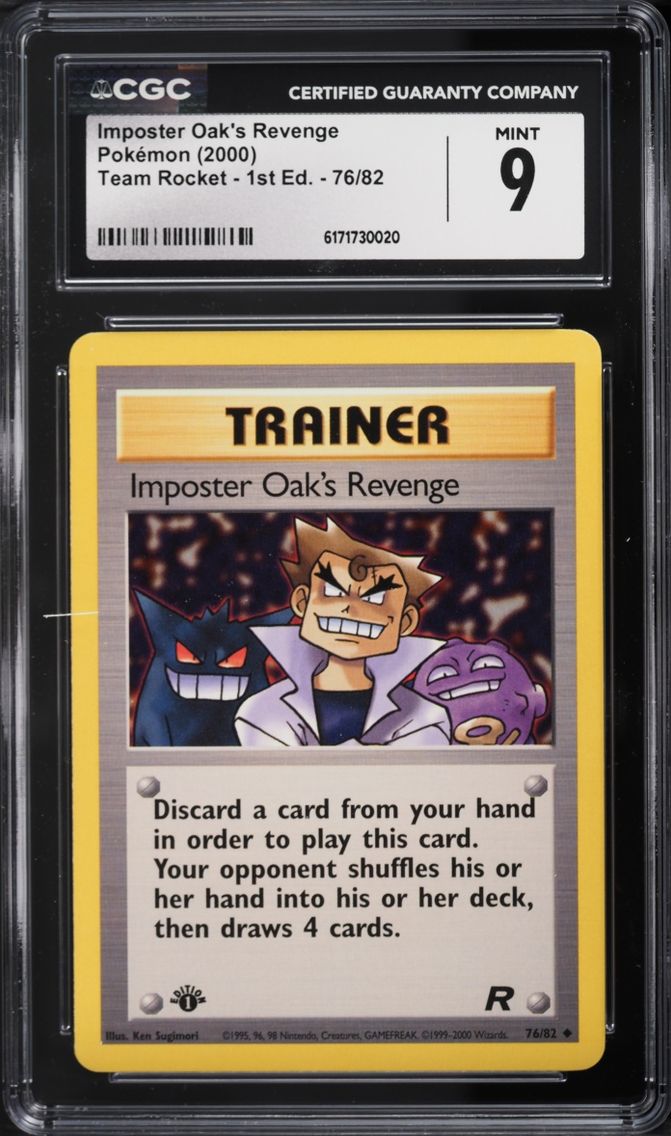 2000 Pokemon Team Rocket 1st Edition Imposter Oak's Revenge #76 CGC 9 MINT