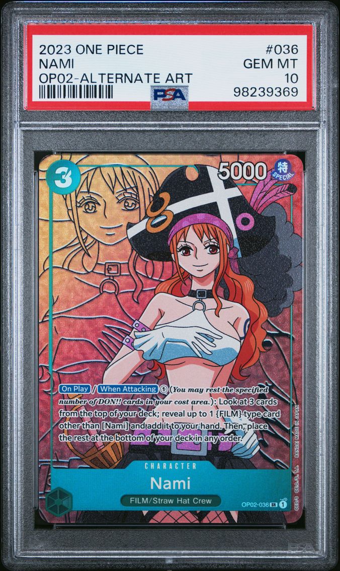 2023 #036 Nami PSA 10 OP02-Paramount War One Piece