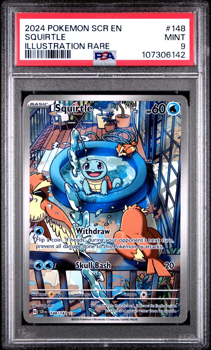 2024 #148/142 Squirtle PSA 9 Stellar Crown - SCR EN - English Pokemon