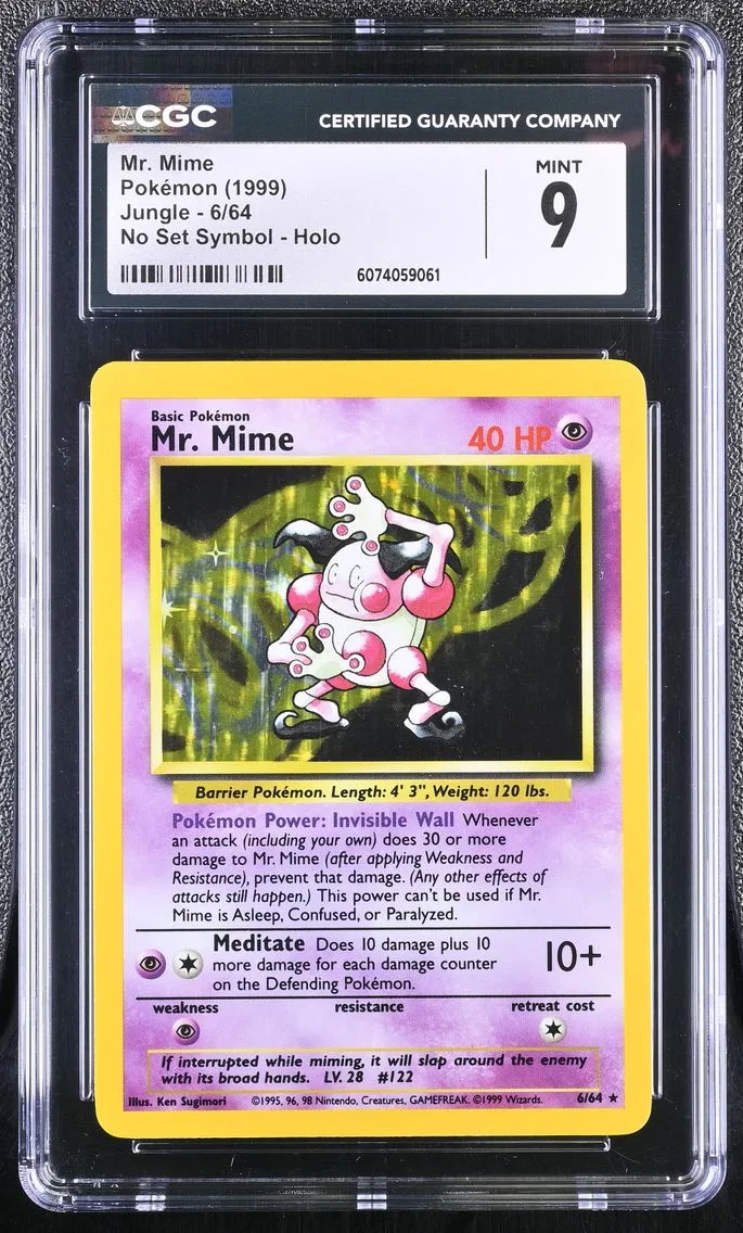 1999 #6 Mr. Mime CGC 9 Jungle - Unlimited - English