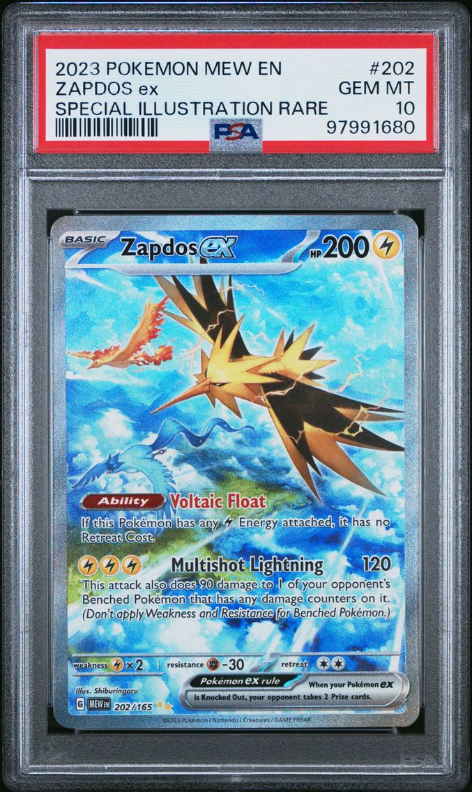 2023 #202 Zapdos EX PSA 10 Mew EN-151 Pokemon