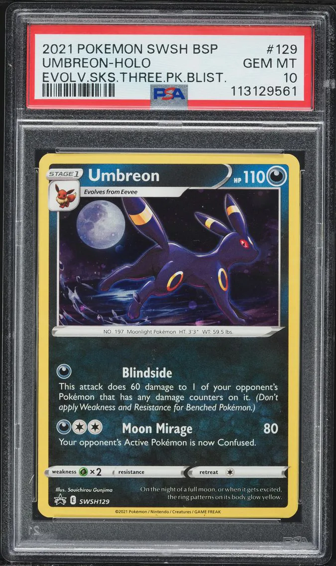 2021 #129 Umbreon-Holo PSA 10 Swsh Black Star Promo Pokemon