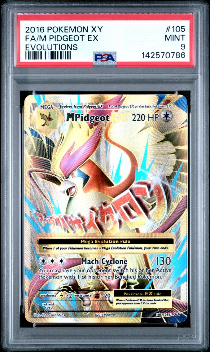 2016 #105 Full Art/M Pidgeot EX PSA 9 XY Evolutions Pokemon