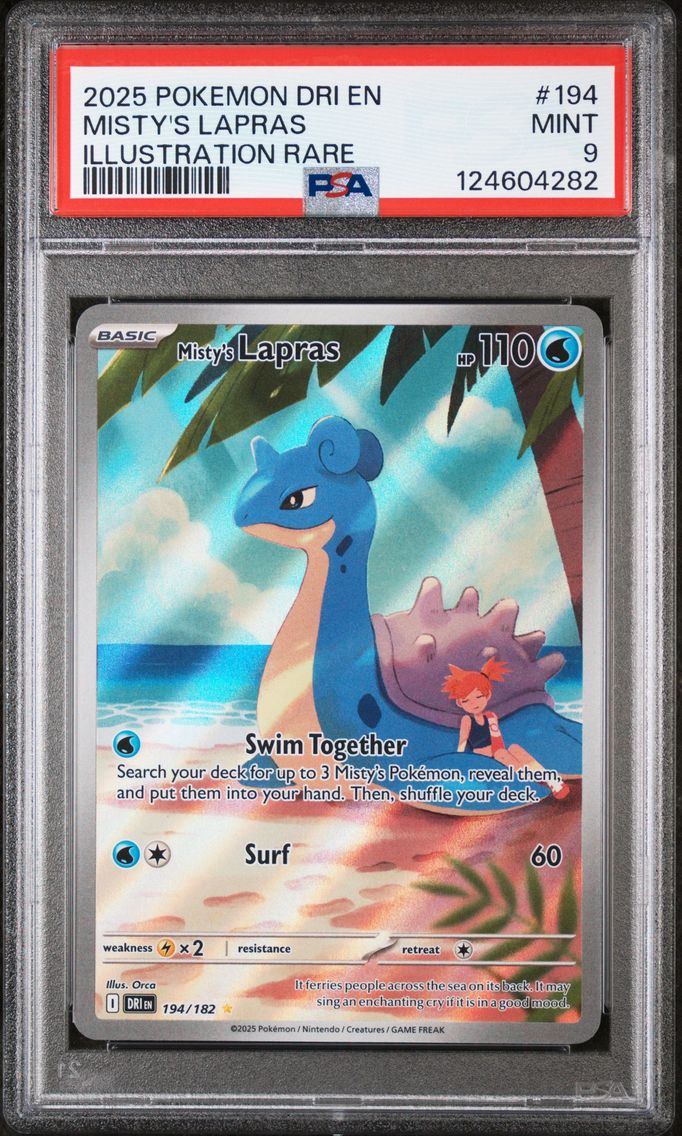 2025 #194 Misty's Lapras PSA 9 Dri EN-Destined Rivals