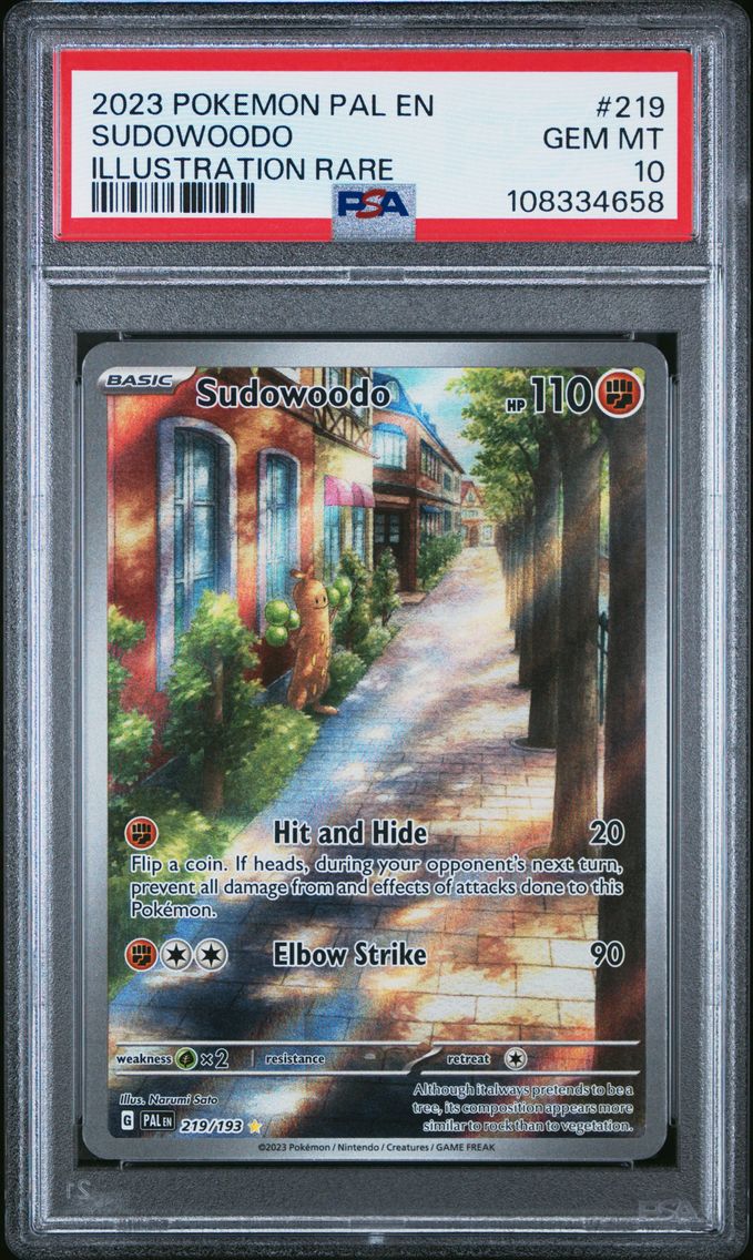 2023 #219 SUDOWOODO PSA 10 POKEMON PAL EN-PALDEA EVOLVED | ILLUSTRATION RARE