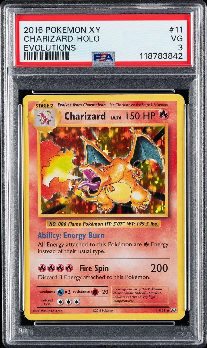 2016 #11 Charizard-Holo PSA 3 XY Evolutions Pokemon